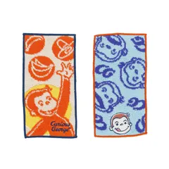 新品 おさるのジョージ バンザイフェイス 2枚組 ハンカチ 入園入学グッズ ポケットタオル 入園入学準備 保育園 幼稚園 ハーフハンカチ 小学校 女の子 男の子 丸眞 キャラクター 4765029700