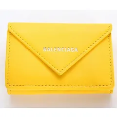 【お値下げ!】 バレンシアガ BALENCIAGA ペーパー ミニ ウォレット 391446 DLQ0N 7155 三つ折財布 ミニ財布 イエロー レディース メンズ ユニセックス PAPIER MINI WALLET 【新品・本物】売れ筋