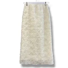 Mila Owen ミラオーウェン フラワーチュールファブリックタイトスカート サイズ0 オフホワイト 定価 14960円 24年製 NO 09WFS245107 ロングスカート Iライン バックスリット レディース 春 ゴーゴー古着マルイ草加店2355