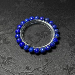 絶賛 EU製★ラピスラズリ★ブレスレット パワーストーン 天然石 綺麗 お守り 8.2-8.6mm ZB9644