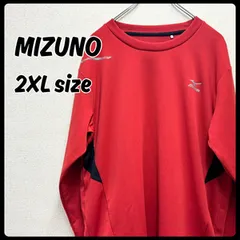 Mizuno 長袖Ｔシャツ トップス スポーツウェア メンズ 2XLサイズ レッド
