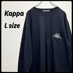 Kappa 長袖Tシャツ トップス ブラック ロンT 胸ポケット 胸ロゴ Lサイズ メンズ 古着
