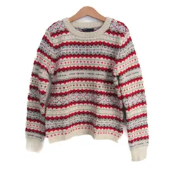 ギャップキッズ セーター トップス 長袖 クルーネック ノルディック柄 キッズ 男の子用 XL(12)サイズ クリーム×赤 GAP KIDS 【中古】