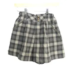ポンポネット ショートパンツ ボトムス キュロット チェック柄 キッズ 女の子用 S(140)サイズ グレー×白 pom ponette 【中古】