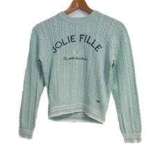 ポンポネット セーター トップス 長袖 ケーブルニット キッズ 女の子用 M(150)サイズ 水色 pom ponette 【中古】