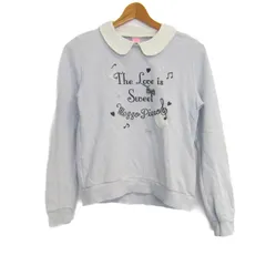 メゾピアノ スウェット トレーナー トップス 襟付き キッズ 女の子用 M(150)サイズ うす紫×白×黒 Mezzo Piano 【中古】