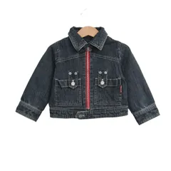 コムサイズム デニムジャケット アウター ライダース ブルゾン ベビー 男の子用 90サイズ ネイビー COMME CA ISM 【中古】