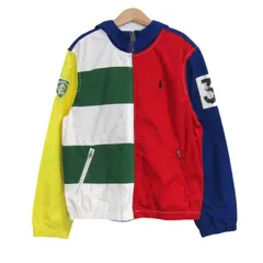 ポロラルフローレン マウンテンパーカー ジャケット アウター キッズ 男の子用 M(10-12)サイズ 青×赤×黄 POLO RALPH LAUREN 【中古】