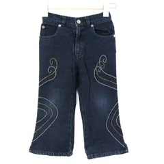 ベビーギャップ デニムパンツ ボトムス ジーンズ 刺繍 キッズ 男の子用 3ansサイズ 紺×白×黄 baby GAP 【中古】