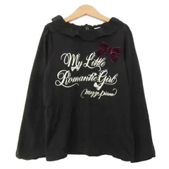 メゾピアノ カットソー シャツ トップス 長袖 シフォン キッズ 女の子用 M(150)サイズ ブラック Mezzo Piano 【中古】