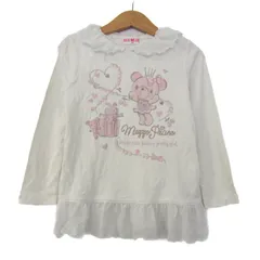 メゾピアノ 長袖Ｔシャツ トップス レース 襟付き アニマル柄 キッズ 女の子用 120サイズ ホワイト Mezzo Piano 【中古】
