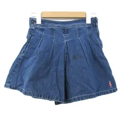 ミキハウス ショートパンツ ボトムス デニム キュロット キッズ 女の子用 140サイズ ネイビー MIKIHOUSE 【中古】