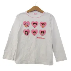 ミキハウス 長袖Ｔシャツ トップス ハート コットン 日本製 キッズ 女の子用 120サイズ ホワイト MIKIHOUSE 【中古】