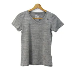 ナイキ 半袖Ｔシャツ トップス Vネック ドライフィット スポーツウエア レディース Mサイズ グレー NIKE 【中古】