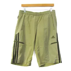 アディダス ショートパンツ ボトムス サイドライン スポーツウエア 大きいサイズ メンズ Oサイズ カーキ adidas 【中古】