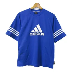 アディダス 半袖Ｔシャツ トップス ロゴT スポーツウエア メンズ Mサイズ ブルー×白 adidas 【中古】