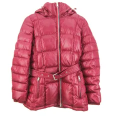 トミーヒルフィガー ダウンジャケット ジャンパー アウター ベルト付き レディース Sサイズ エンジ TOMMY HILFIGER 【中古】