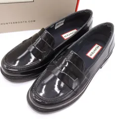 ハンター レインシューズ ペニーローファー ブランド 靴 黒 レディース EU 36サイズ ブラック HUNTER 【中古】