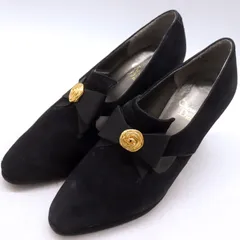 クリスチャンディオール パンプス ブーティ リボン ハイヒール 本革 レザー 靴 日本製 レディース 5.5サイズ ブラック Christian Dior 【中古】のサムネイル