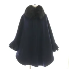 ソブ sov. ダブスタ フォックスファーフリルケープコート アウター ネイビー /DF ■OSのサムネイル
