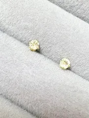 K18メッキ　宝石質シトリンAAA ラウンドカットピアス（サージカルステンレス）