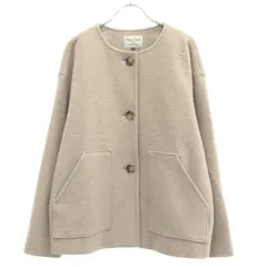 Vent d'ouest ヴァンドウェスト ウールナイロンノーカラージャケット EL35217 グレージュ系 38