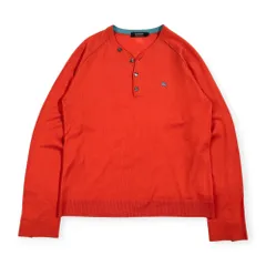 BURBERRY BLACK LABEL バーバリーブラックレーベル ヘンリーネック 羊毛 ニット セーター 2/オレンジ メンズ