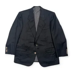 80s Christian Dior MONSIEUR クリスチャンディオール 刻印ボタン 2B テーラードジャケット 87-92-165/ダークグレー メンズ  ビンテージ