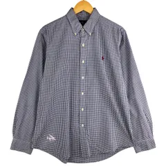 古着 ラルフローレン Ralph Lauren CUSTOM FIT ギンガムチェック 長袖 ボタンダウンチェックシャツ メンズL相当/eaa590966