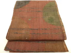 平和屋着物◎八寸名古屋帯　紬地　丸文　正絹　逸品　DAAY6218ea