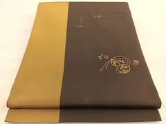 着物屋こころ■太鼓柄袋帯　相良刺繍　紬地　花鳥文　金彩　逸品　未使用　km779 平和屋-こころ店□豪華黒留袖 作家物 中国三大刺繍 相良刺繍