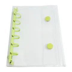 mamota A7 シール帳 バインダー ミニ クリア 6穴 ぷっくりシール 推し活 透明 PVC ミニノート 手帳 メモ帳 ポータブル ポケットサイズ (グリーン) [グリーン]