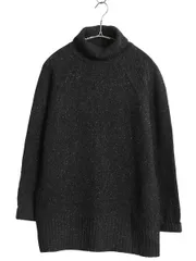 【お得なクーポン配布中!】 90s オールド ギャップ タートルネック ニット セーター メンズ レディース S / ウール シルク ネップ ハイネック 無地 リブ編み ブラック
