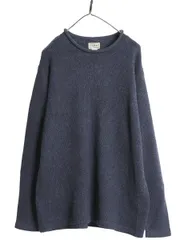 【お得なクーポン配布中!】 エルエルビーン ロールネック ニット セーター メンズ L / 古着 コットン ラム ウール ナイロン ミドルゲージ リブ編み ハイネック 無地 紺