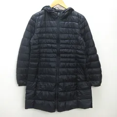 G■ユニクロ/UNIQLO ウルトラライトダウンコート/217-072755【XL】黒/LADIES/G8【中古】■