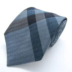 バーバリーロンドン ブランドネクタイ ノバチェック 格子柄 シルク イングランド製 PO メンズ ブルー BURBERRY LONDON 【中古】