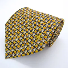 ダンヒル ブランドネクタイ ロゴ ゴルフ チェック柄 ドット シルク PO メンズ オレンジ Dunhill 【中古】
