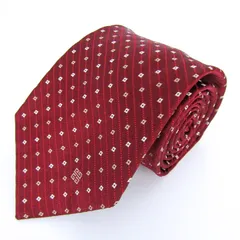 ジバンシィ ブランドネクタイ ロゴ ストライプ柄 小紋柄 スクエア柄 シルク イタリア製 PO メンズ レッド GIVENCHY 【中古】