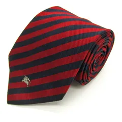 バーバリーズ ブランドネクタイ ホースマーク ストライプ柄 ブロックストライプ シルク PO メンズ ネイビー Burberrys 【中古】