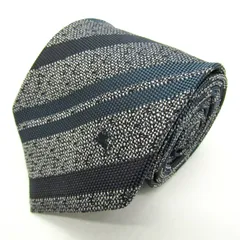 バーバリーブラックレーベル ブランドネクタイ ホースマーク ロゴ シルク 日本製 PO メンズ ネイビー BURBERRY BLACK LABEL 【中古】