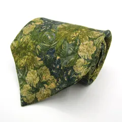 ジバンシィ ブランドネクタイ 総柄 花柄 リーフ柄 シルク イタリア製 PO メンズ カーキ GIVENCHY 【中古】