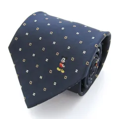 ディズニー ブランド ネクタイ Lloyd's ミッキーマウス 小紋柄 ドット柄 シルク PO メンズ ネイビー Disney 【中古】