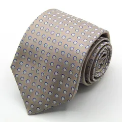 ヒルトン ブランド ネクタイ ドット柄 小紋柄 シルク イタリア製 PO メンズ ベージュ HILTON 【中古】