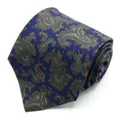 サルヴァトーレフェラガモ ブランド ネクタイ ペイズリー柄 総柄 PO メンズ ネイビー Salvatore Ferragamo 【中古】