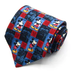 ディズニー ブランド ネクタイ ミッキーマウス 総柄 シルク イタリア製 ディズニーストア PO メンズ ブルー Disney 【中古】