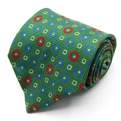 バーバリーズ ブランド ネクタイ 小紋柄 ドット柄 シルク イギリス製 PO メンズ グリーン Burberrys 【中古】