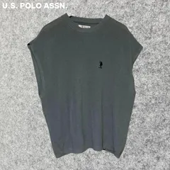 U.S. POLO ASSN. グレー ノースリーブニットベスト Fサイズ