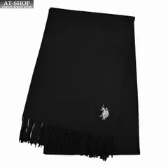 ポロ マフラー U.S. POLO ASSN メンズ レディース ロゴ刺繍 ストール USPA-2015 447613 ブラック 2024AW 誕生日 プレゼント ギフト