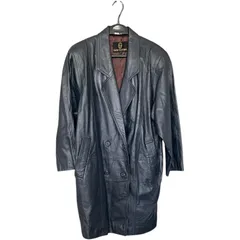 RE329 GIANNI VALENTINO ヴァレンティノ レザー 本革 コート ジャケット ブラック 黒 牛革 メンズ F 韓国製