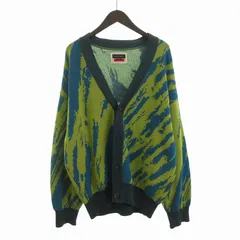 メゾンスペシャル MAISON SPECIAL 美品 ニットカーディガン 長袖 Vネック 総柄 11221361314 緑 グリーン Mのサムネイル